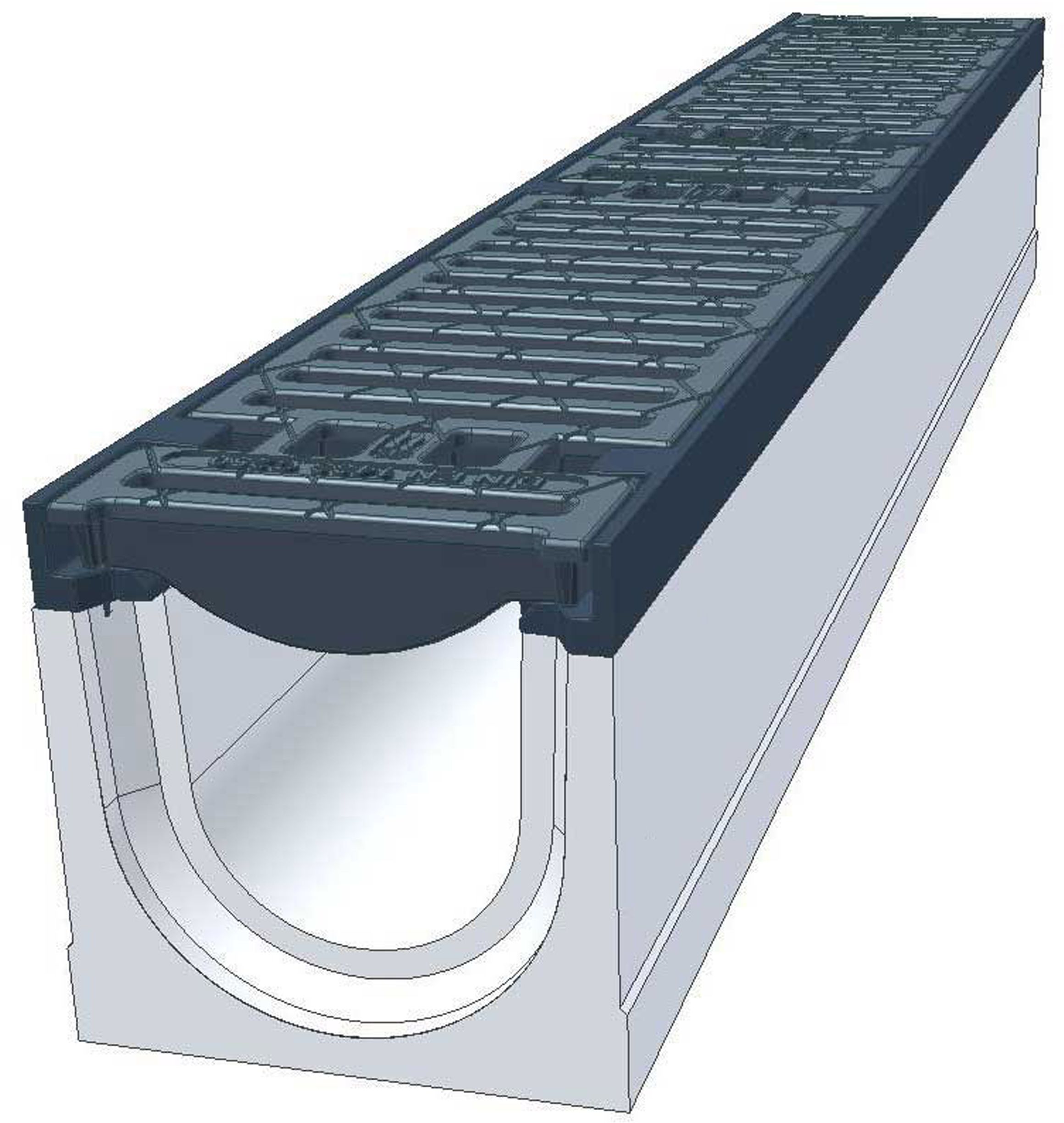 1-5.0 C MAXI 100 A15-C250 Gussrost m.Gusskantens.,arret.,L=1000mm, H=185mm - BGS Kastenrinnen