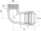 Steckmuffen-Winkel 90° mit IG Messing 1076 d 63mm x 2" - Plasson-Steckfittinge