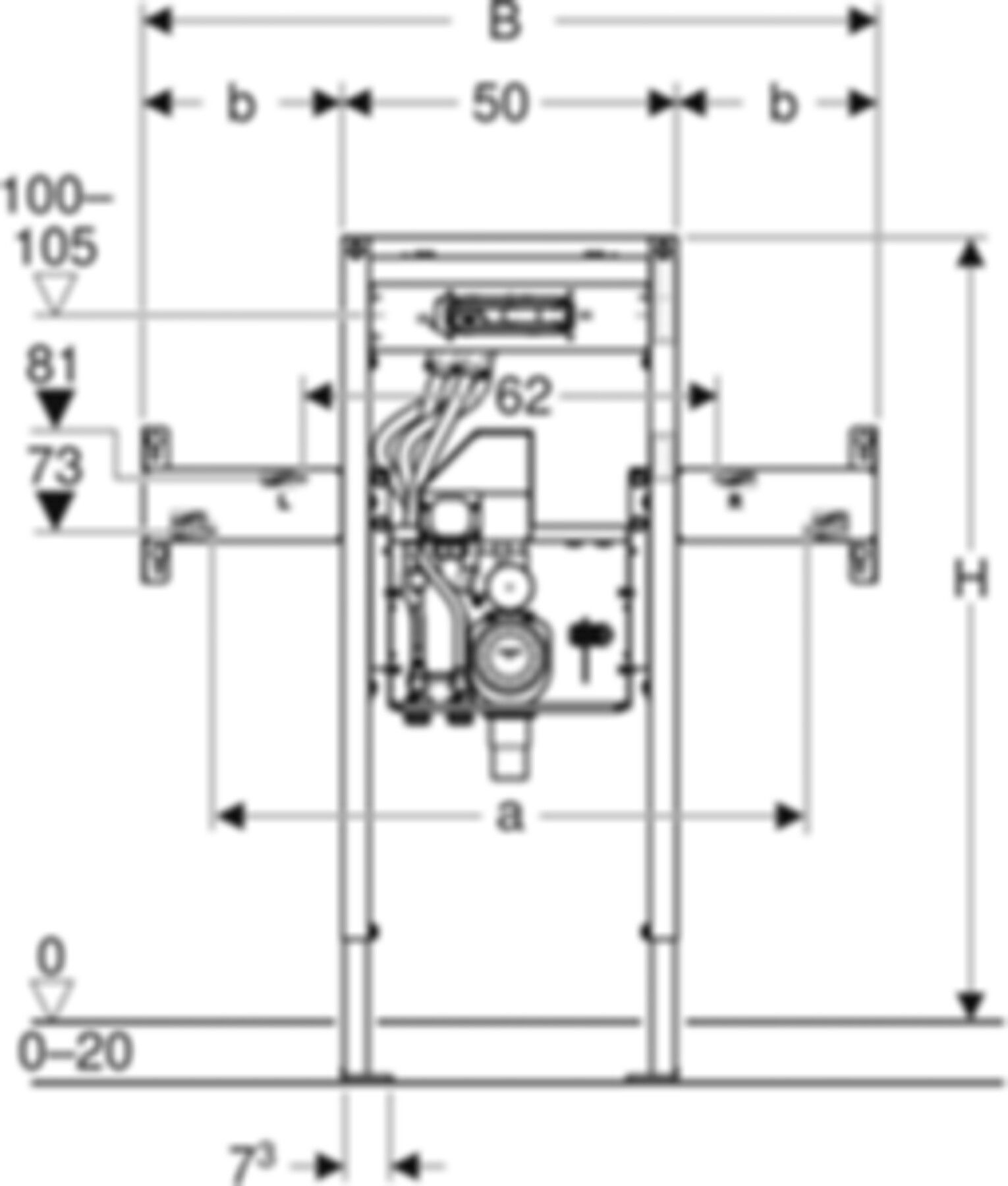 Element für ONE Waschtisch/ONE Wandarmatur Teilhoch, Breite 125cm 111.094.00.1 - Geberit-Duofix