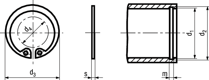 Sich-Ringe f Bohrung Regelausf St BN822 DIN472 160 - Bossard Schrauben
