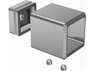 Handlaufsteckrohr  verdeckt 2-teilig eckig 25x25x2 mm geschliffen 126926 - INOXTECH-Handlauf-/Geländer-System