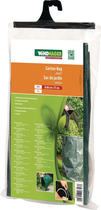 Gartensack selbststehend WINDHAGER Inhalt 270l, H.75cm D.68cm, abwaschbar - Gartenbauwerkzeuge