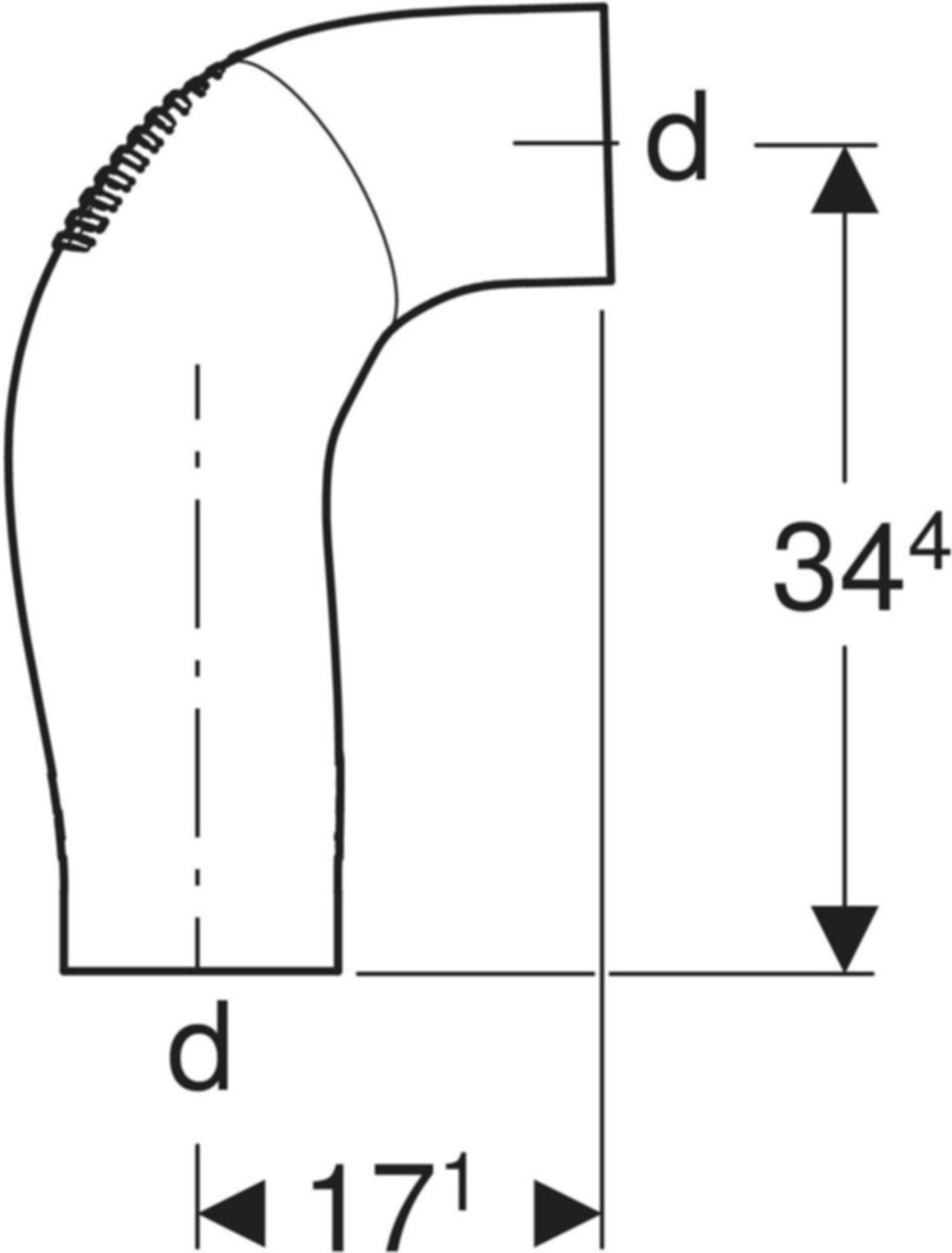 BackFlip Bogen 90° 110mm 310.053.14.1 - Geberit-PE-Silent-Formstücke