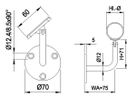 Wandkonsole mit Auflager beweglich 33.7 mm geschliffen 126627 - INOXTECH-Handlauf-/Geländer-System