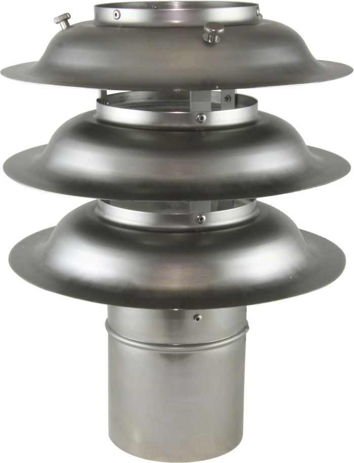 Inox Typ XR 100 mm rund - Sirius Kaminhüte