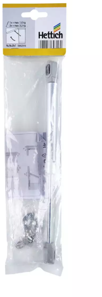 Hettich Klappenstütze vernickelt, mit Gasdruckfeder 100N, 272mm - Diverse Möbelbeschläge und Zubehör