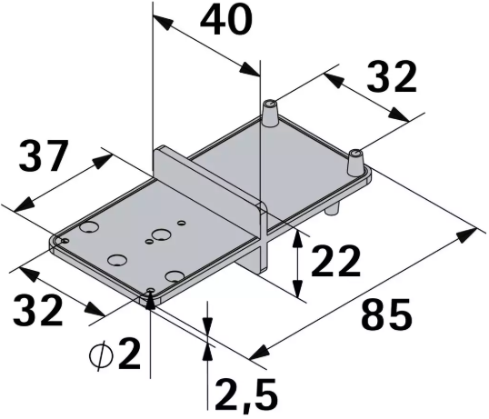 Hettich Anreissschablone MultiBlue zum Anzeichnen von Hettich-Topfbändern - Diverse Möbelbeschläge und Zubehör
