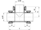 T-Stück mit Steckmuffen 7260 d 225/110mm - Hawle System 2000