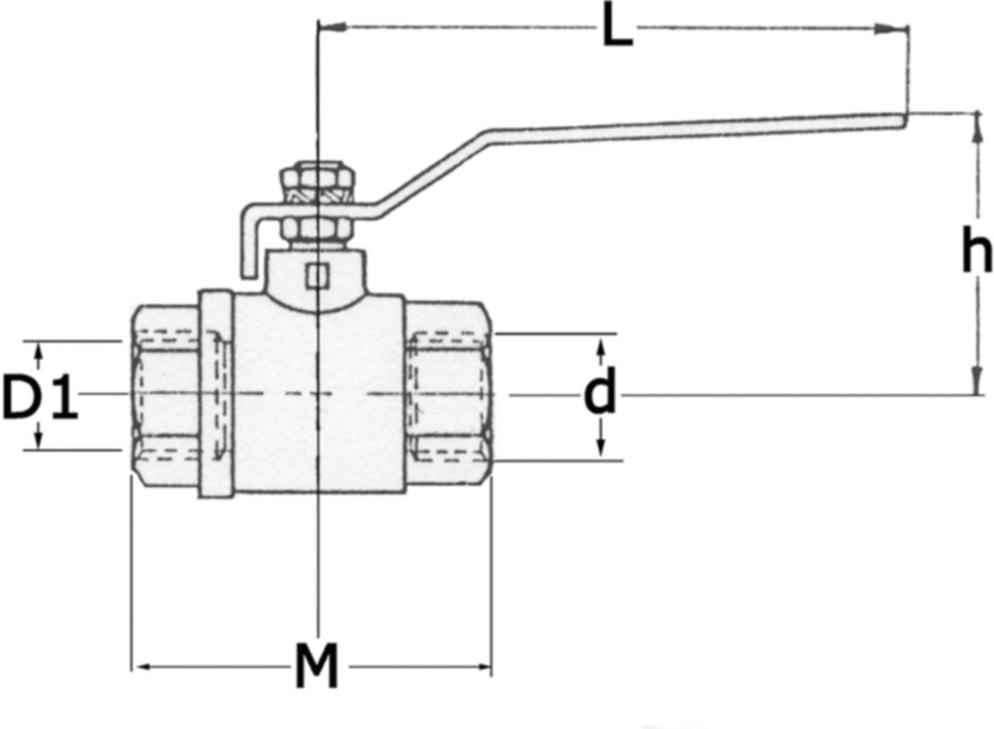 m/Knebelgriff Inox IG/IG 11/2" 660 - HTP Kugelhahnen