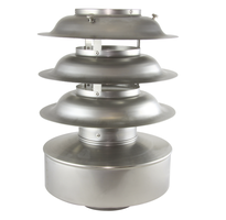 Inox Typ XM 125x300 mm rund m/Zarge - Sirius Kaminhüte