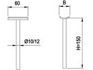 Einschweisskonsole fest 42.4/ 12 mm geschliffen 127915 - INOXTECH-Handlauf-/Geländer-System