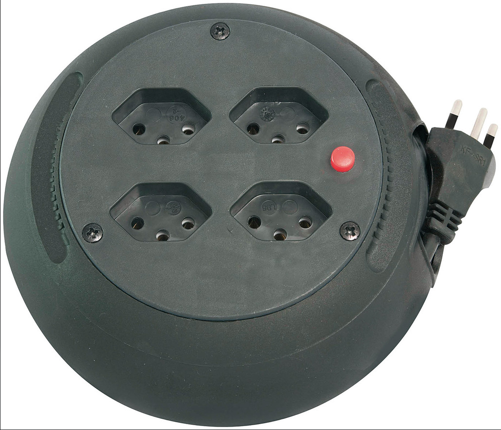 BRENNENSTUHL Design-Kabelbox, Überhitzungsschutz 4m, TD 3x1.0 mm², schwarz, 4 x T13, 230V/10A - Stromverteilung