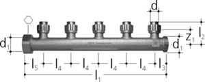 Verteiler 5fach d 16 5424.016 - JRG Sanipex-Rohre und Formstücke