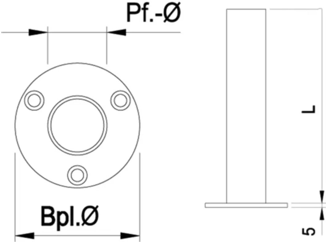 Brüstungspfosten geschweisst 42.4 x 250 mm geschliffen 127923 - INOXTECH-Handlauf-/Geländer-System