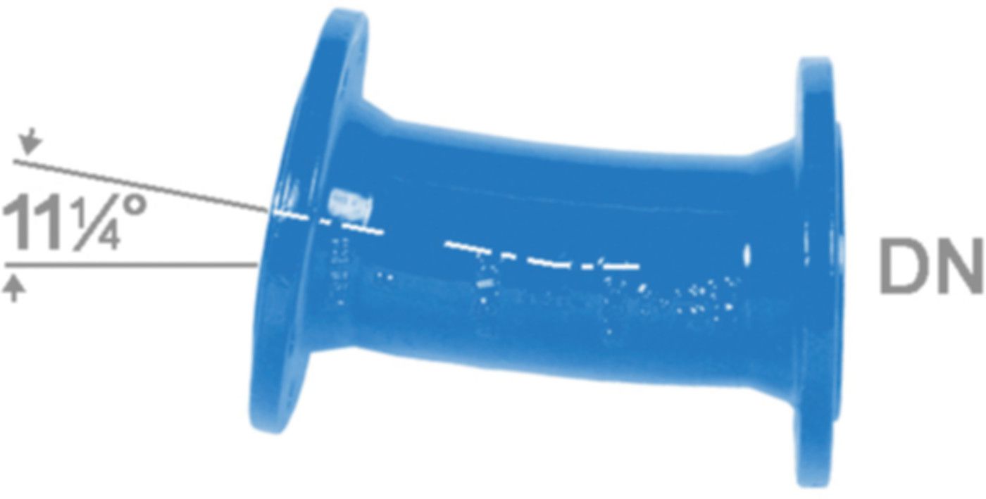 Flanschenbogen 11° PN 10/16 Fig. 2036 DN 150 - Von Roll Flanschenformstücke