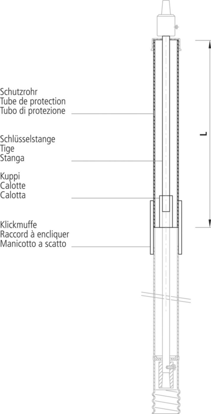 Verlängerungsset L = 500mm 9631 zu EBG starr 9630 alt DN 50-200 - Hawle Schieberzubehör