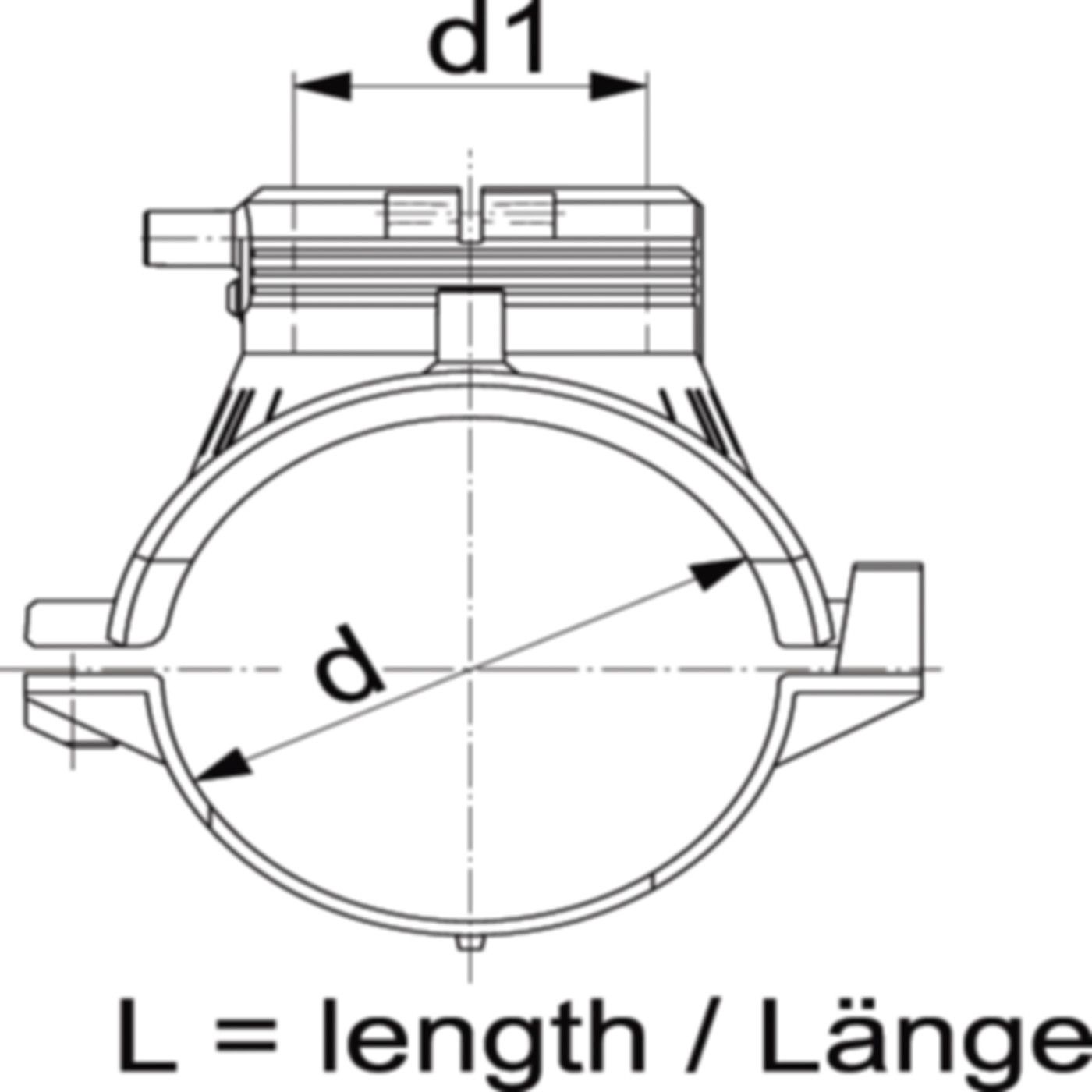 ELGEF Anschlussschelle PN 16 (Karton à 5 Stk.) d 200/63mm 193 137 117 - ELGEF Plus Elektroschweissfittinge