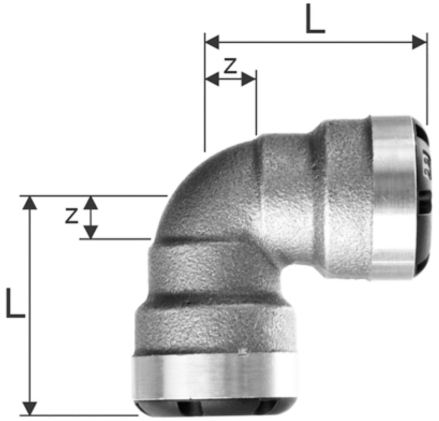 Industrie-Bogen 90° innen-innen 10 mm 8800.10 - SudoFIT-Formstücke