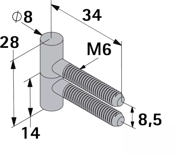 Hettich Einbohrband vermessingt, 8 x 28mm, Traglast 10kg, à 2 Stk - Diverse Möbelbeschläge und Zubehör