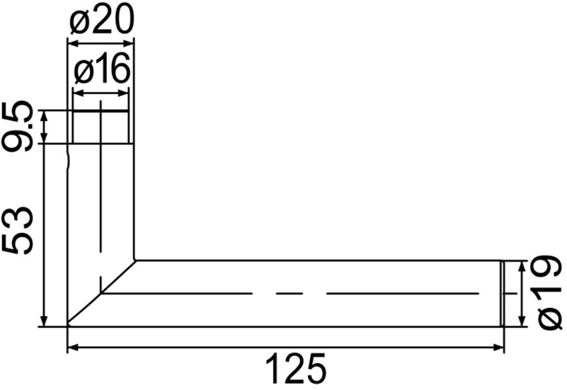 MEGA Türdrücker 32.235, vernickelt matt 16mm, 4-Kant: 8mm, TS: 38-50mm - Tür- und Sichtbeschläge