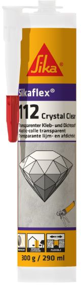 Sikaflex-112 Crystal Clear, Kleb- und Dichtstoff Kartusche à 290ml, 100% transparent - Dichten