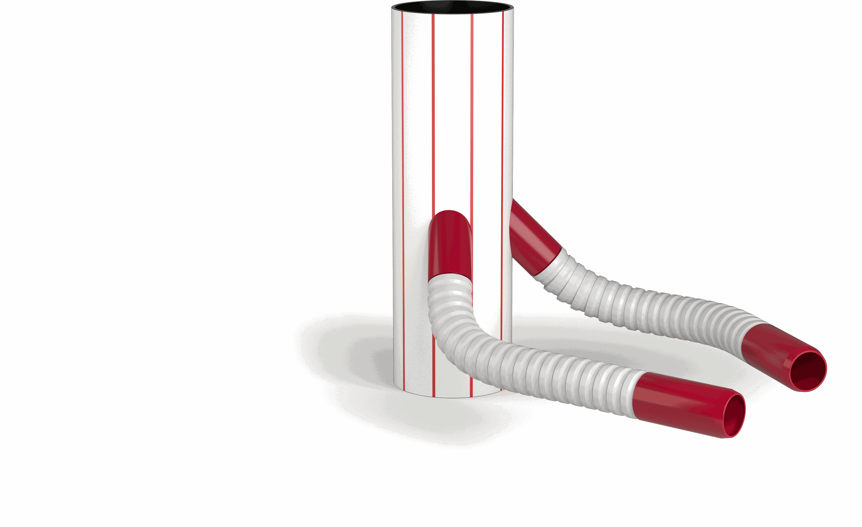 HDPE Fundamentrohr Typ B DN 250/92 weiss/rot - Streng Fundamentrohre + Zubehör