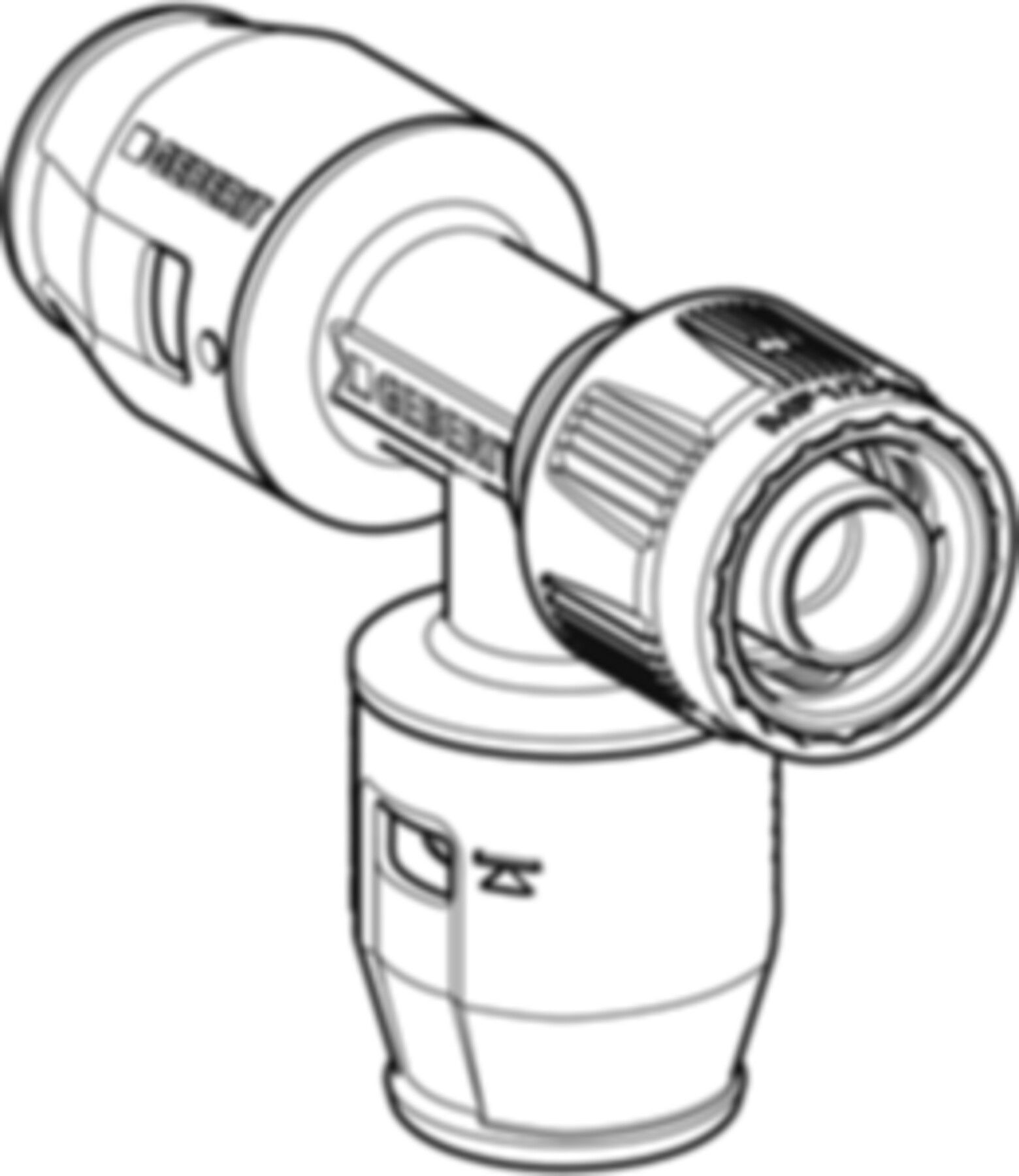 T-Stück 20mm-20mm-1/2" 651.503.00.1 mit MasterFix - Geberit-Push Fit-Formstücke