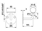 Wandkonsole fest mit Auflage 33.7 mm geschliffen 126622 - INOXTECH-Handlauf-/Geländer-System
