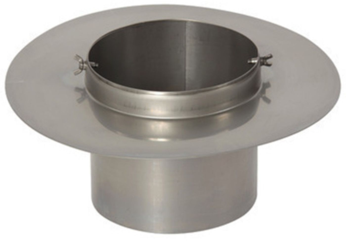 CrNi Ansatzteil rund m/Stutzen 200 mm - Aspira Kaminhüte