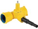 Combi-T mit Steckmuffen Baio Gas 4386 DN 125 Abgang Univ. PE-Enden d40/50/63mm - Hawle Armaturen