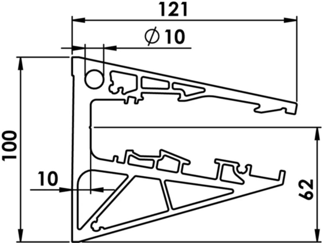 Glashalteprofil zu Ganzglasvordach EN AW6063 T66, farblos eloxiert 6000mm, EN 12020-1 - INOXTECH-Handlauf-/Geländer-System