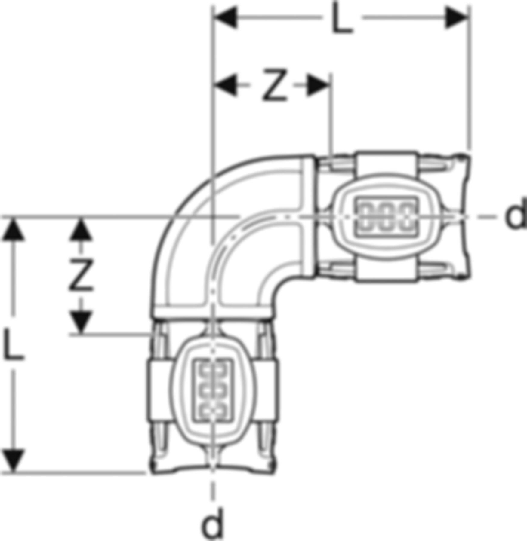 Bogen 90° 16mm 620.070.00.1 - Geberit FlowFit-Rohre/Formstücke