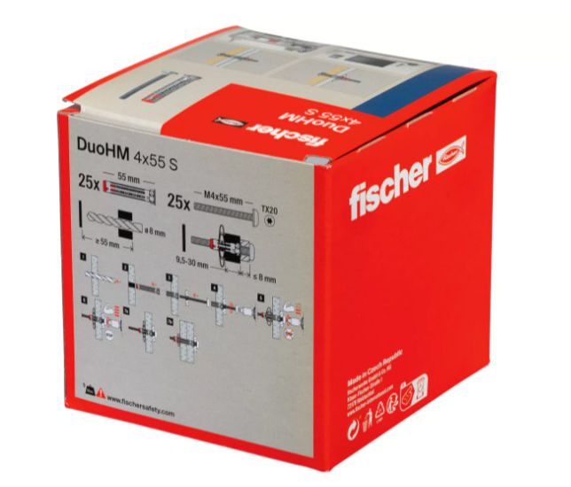 FISCHER Hohlraumdübel DuoHM mit Panhead-Schraube M4x55 S PH TX (572923) - Fischer Befestigung