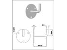 Geschw. Wandkonsole rund ohne Auflager Stab 12 mm H 44 mm geschliffen 1.4301 - INOXTECH-Handlauf-/Geländer-System
