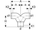 Hosenabzweig 2 x 90° 110/ 90mm 310.481.14.1 - Geberit-PE-Silent-Formstücke