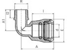 Steckmuffen-Winkel 90° mit AG 1085 d 50mm - 1 1/4" - Plasson-Steckfittinge