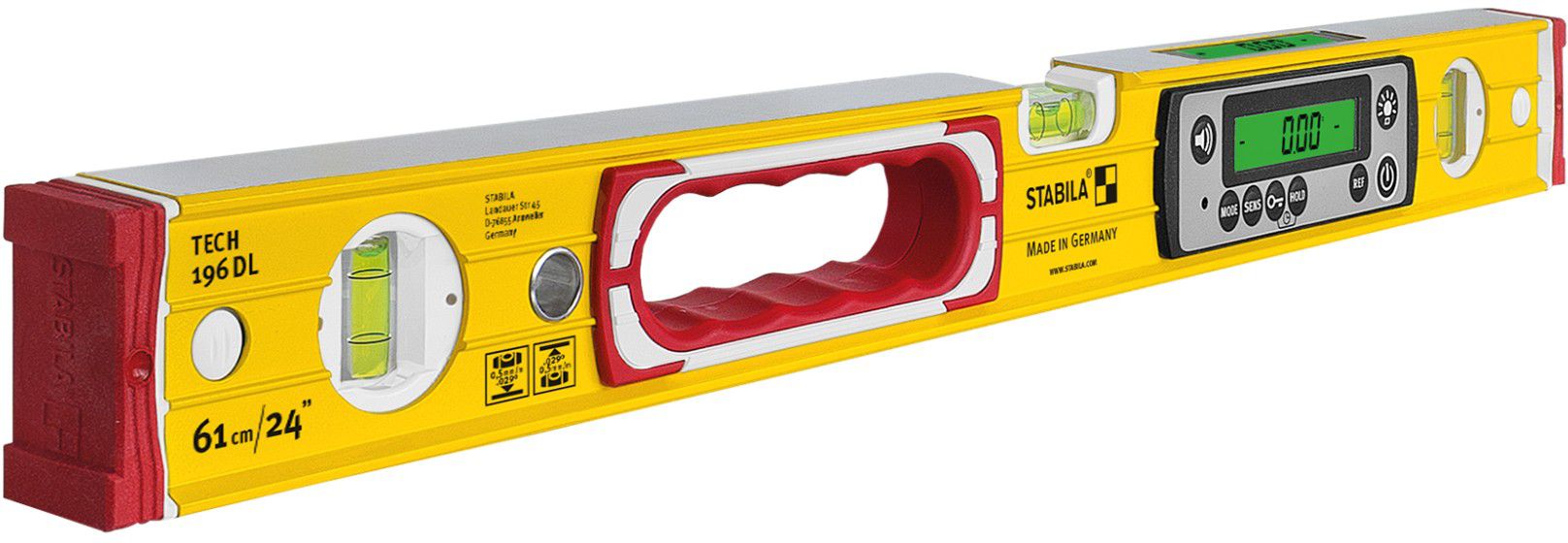 STABILA Elektronische Wasserwaage TECH 196 DL 61 cm , 2x AA , in Tasche - Nivellieren
