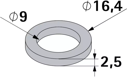 Hettich Distanzring Messing gebürstet, 16.4 x 9 x 2.5mm, à 6 Stk - Diverse Möbelbeschläge und Zubehör
