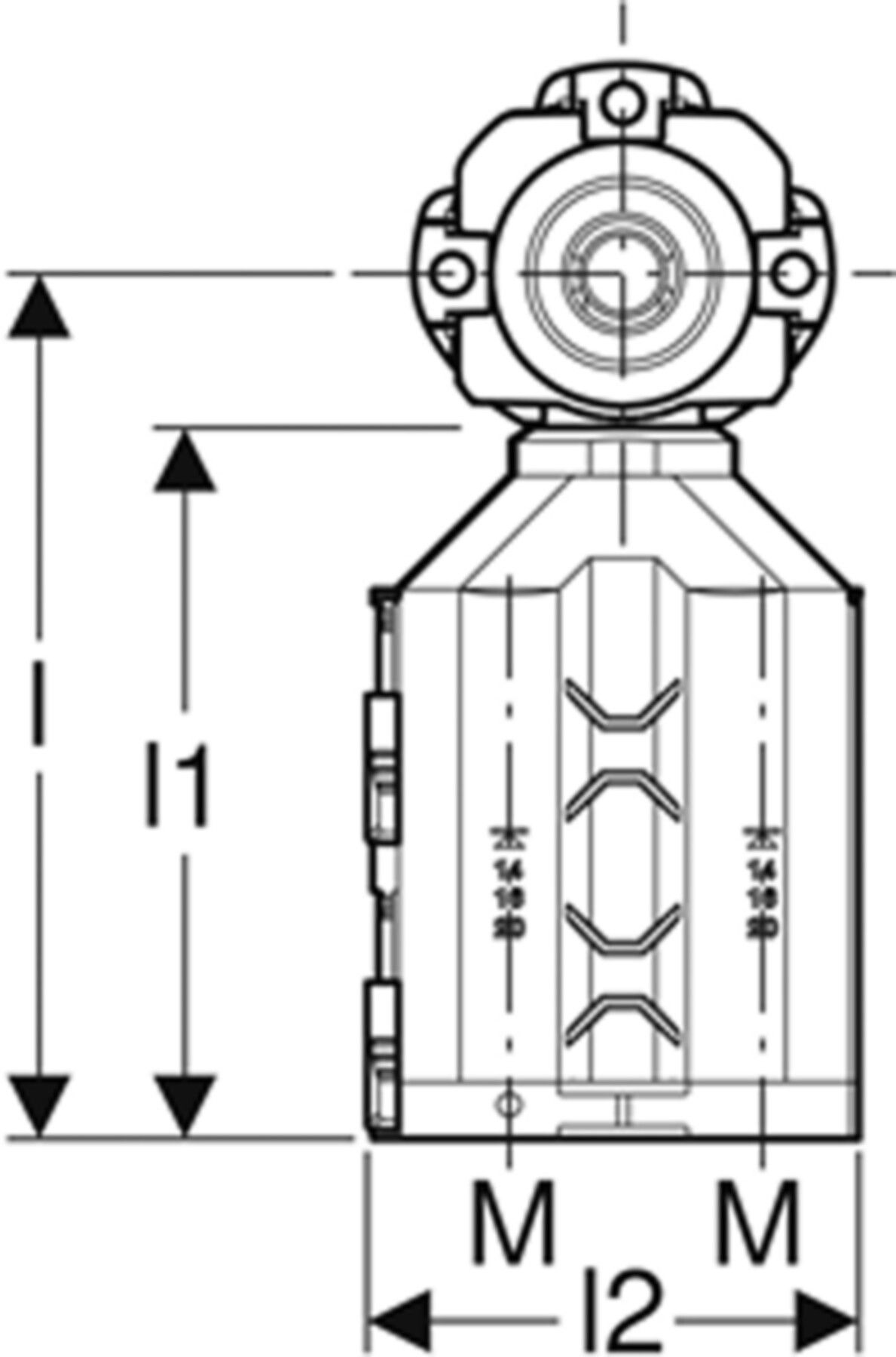 Doppeldose 90° 1/2" 650.489.00.3 ohne Schnellkupplung - Geberit-Push Fit-Formstücke