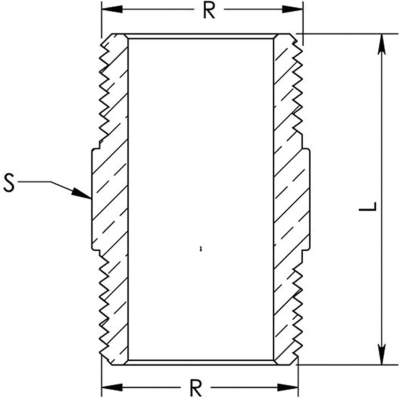 Doppelnippel 8280 1/8" - Rotguss-Gewindefittings