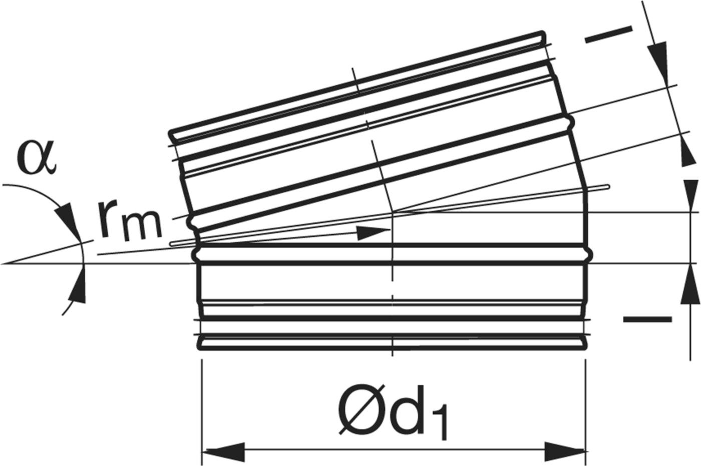 Segmentbogen 15° 355mm BFU-V - Spiralfalzrohre und Zubehör System Safe