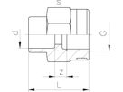 Manometermuffe IG 12 - 1/4" 721 916 204 - GF Hart PVC-U Formstücke
