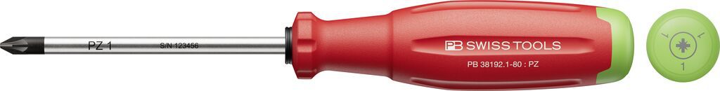 PB Schraubenzieher, SwissGrip Evo, Pozidriv PZ PB 38192 , Gr. 1 , L=80mm - Schraubenzieher