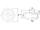 Inox-Reduzierstück 1/2"- 3/8" 1246 - Rostfreie Gewindefittings
