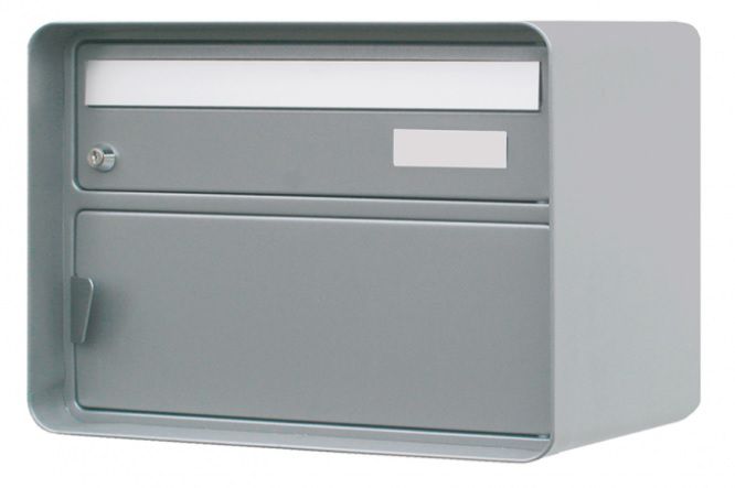 Metallic, BxHxT= 400x310x310mm Stahl pulverbeschichtet, hellgrau - Briefkasten Huber