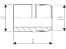 Übergangs-Nippel m/Stutzen AG 32 - 1" 721 913 508 - GF Hart PVC-U Formstücke
