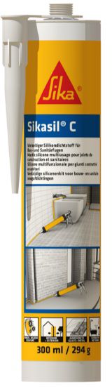 Sikasil-C, Sanitär-/Bau Silikon Kartusche à 300ml, anthrazit - Dichten