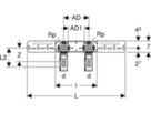 Dose 90° 20mm-1/2" 651.791.00.3 vormontiert 153mm, mit MasterFix - Geberit FlowFit-Rohre/Formstücke