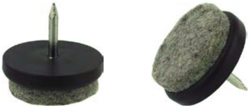 OK LINE Möbelgleiter Kunststoff DxDxH=28/25/10mm, braun, Filzeinlage grau - Diverse Möbelbeschläge und Zubehör