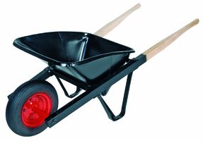 Spitzbodenkarette schwarz Perfecta Inhalt= 60L, mit Pneurad, - Bauwerkzeuge